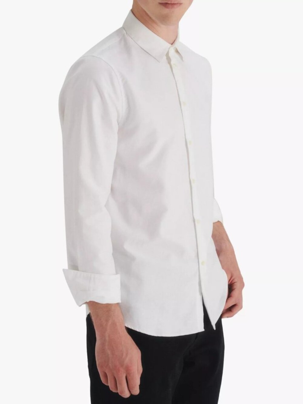 MAISON STANDARDS Peter Cotton Slim Fit Oxford  White Shirt‎ Size 42